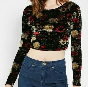UO Kimchi Blue Velvet Crop Top